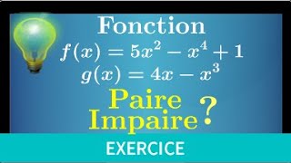 Exercice • montrer quune fonction paire et une autre impaire • seconde Parité [upl. by Farver]