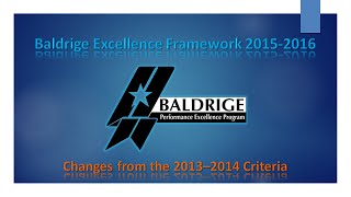 0 Baldrige Criteria 20152016 Baldrige Excellence Framework 20152016 [upl. by Florida]