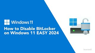 How to Disable BitLocker on Windows 11 EASY 2024 [upl. by Lemon]