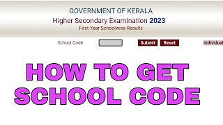 KERALA PLUS ONE RESULT 2023 SCHOOL WISE HOW TO CHECK SCHOOL CODE SCHOOL WISE RESULT 1 2023 DHSE [upl. by Direj759]