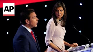 DeSantis and Haley clash in high stakes debate  AP explains [upl. by Asirrak729]