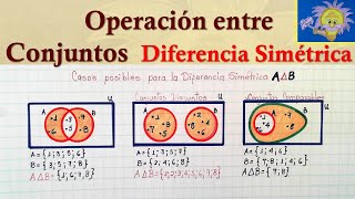 DIFERENCIA SIMÉTRICA CONJUNTOS  Operaciones entre conjuntos Teoria de Conjuntos  Juliana la Profe [upl. by Philips]