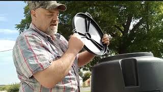 MOULTRIE DEER FEEDER  30 GAL  UNBOXING  ASSEMBLY moultrie feeder assembly [upl. by Adas]