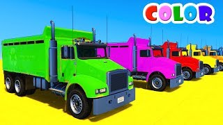 LEARN COLORS for kids w TRUCK Cars amp Spiderman Cartoon  Superheroes for Babies [upl. by Htezil]