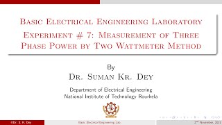 Experiment  7 Measurement of Three Phase Power by Two Wattmeter Method [upl. by Fassold417]