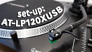 ATLP120XUSB turntable setup 🔧 how to guide for beginners [upl. by Ellingston415]