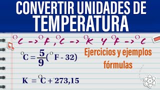 FORMULAS de conversión de TEMPERATURA Celsius Kelvin Fahrenheit EJERCICIOS [upl. by Ive]