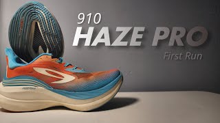 910 Haze Pro First Run  Akhirnya Ngerasain Sepatu Lari Canggihnya 910 [upl. by Nilad]