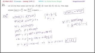 Let abc be three vectors such that a√314∣b∣c2 and 2a×b3c×aIf the angle between b [upl. by Crispa]