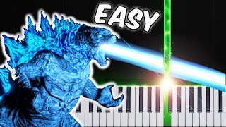 Godzillas Theme  Easy Piano Tutorial Sheets  MIDI [upl. by Jo]