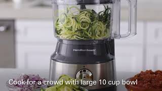 Food Processor  Hamilton Beach®  10 Cup Spiralizing Food Processor 70735 [upl. by Leahcir410]