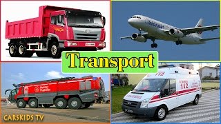 Transport Sounds  learn AIR WATER STREET SPACE Transport  Fire truck Police Car Ambulance [upl. by Buchalter]