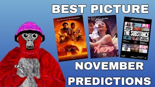 2025 Oscar Predictions  November 2024 Best Picture [upl. by Chadd154]