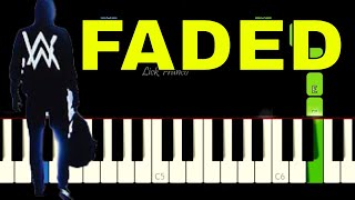 Faded EASY Piano Tutorial  Alan Walker [upl. by Fabe278]