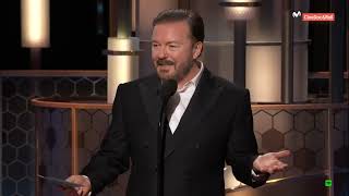 Ricky Gervais Brutal Honesty Calls Out EVERYONE in Hollywood Golden Globes  No One Punched Him Out [upl. by Monah]