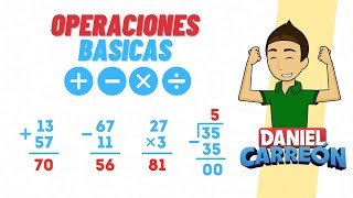 OPERACIONES BASICAS Suma resta multiplicación y division Super facil  Para principiantes [upl. by Ainegue956]