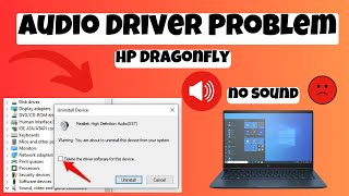 How to Fix Audio problem HP Dragonfly  Audio Drivers Not Working [upl. by Jacquelyn932]