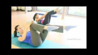 PowerMoves Pilates Singapore  Pilates Chest Lift and Single Leg Stretch [upl. by Aicekal]