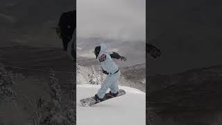 snowboarding スノーボード carving 気合いで滑るカービングトリック [upl. by Aicenav]