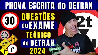 PERGUNTAS da PROVA do DETRAN 2024  QUESTÕES SIMULADAS do EXAME TEÓRICO de LEGISLAÇÃO do DETRAN [upl. by Kesia]