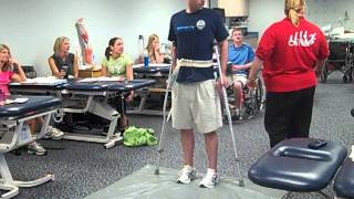 Paraplegic falling from crutches safely [upl. by Gilead]