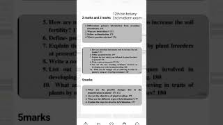 12th bio botany chapter 9 plant breeding second midterm exam important previous year questions [upl. by Tips622]