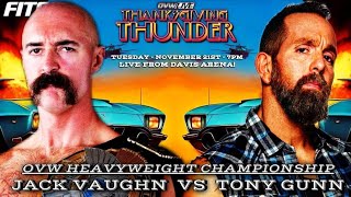 Jack Vaughn vs Tony Gunn OVW Heavyweight Title Match 11212023 [upl. by Punak]