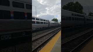 amtrak98 passing Boynton Beach TriRail station Dont forget to like and subscribe [upl. by Kresic]