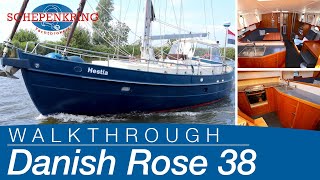 Colin Archer Danish Rose 38 for sale  Yacht Walkthrough   Schepenkring Lelystad  4K [upl. by Nallak359]