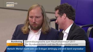 Haushalt 2017 Generaldebatte weitere Redner im Bundestag am 07092016 [upl. by Fabriane]