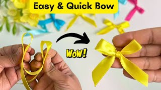 Very Easy Step By Step Bow Making  DIY Ribbon Bow  Ribbon Hair Bow Tutorial  How To Make Bow [upl. by Holladay]