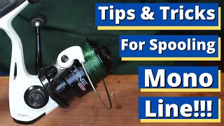 Tip And Tricks For Spooling A Spinning Reel With Monofilament Fishing Line [upl. by Tybald957]