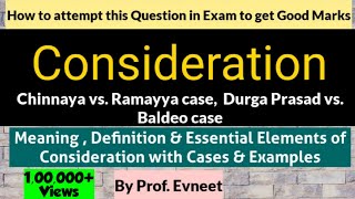 Consideration and its Essential Elements  Consideration Contract law  Consideration CA Foundation [upl. by Audrit]