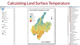 Calculating Land Surface Temperature LST of Landsat 7 and Landsat 5  ArcGIS Tutorial [upl. by Lalla]