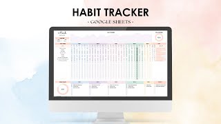 Habit Tracker Spreadsheet for Google Sheets [upl. by Feinstein]