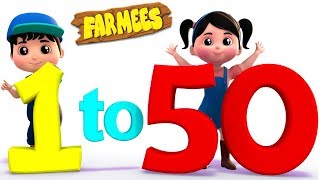 1 to 50 numbers song  Big Number Song For Children by Farmees [upl. by Larok881]