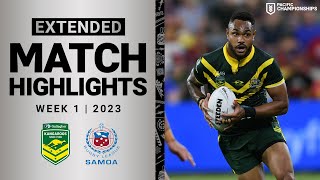 Kangaroos v Toa Samoa  Extended Highlights  Pacific Championships  Week 1 2023  NRL [upl. by Anastasia943]