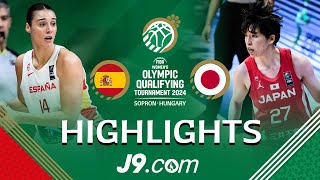 Akatsuki Japan hammer Spain with threepoint barrage 🎯💥  J9 Highlights  FIBA Womens OQT 2024 [upl. by Aronoel]