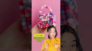 DIY PomPom Bag 😱 crafteraditi pompomcraft handmade diy shorts diybag ​⁠CrafterAditi [upl. by Jadwiga]