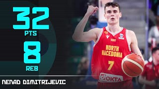 Nenad Dimitrijevic 32 PTS  Top Performer  MKD vs POL  FIBA EuroBasket 2025 Qualifiers [upl. by Latham]