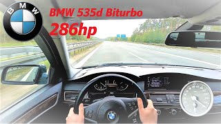 BMW e60 535d 286hp Top Speed and acceleration on German Highway Autobahn [upl. by Erual]