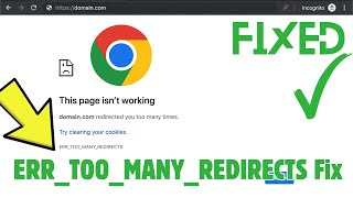 How to Fix ERRTOOMANYREDIRECTS This page isnt working google chrome [upl. by Quince369]