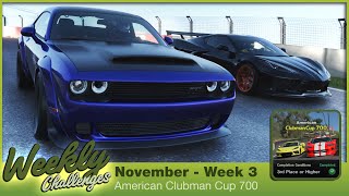 American Clubman Cup 700 I Weekly Challenges I November  Week 3 I Gran Turismo 7 [upl. by Noicnecsa]