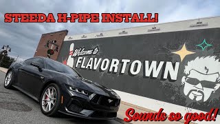 STEEDA Hpipe install on S650 mustang gt with active exhaust [upl. by Annahtur319]