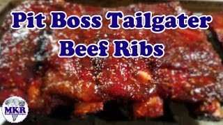 Smoked Beef Ribs On The Pit Boss Tailgater Pellet Grill [upl. by Bartko614]