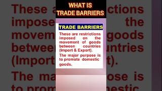 What is Trade Barriers I Trade Barriers kya hote hi shorts bba [upl. by Fayina]