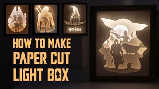 How to Make a Papercut Light Box  DIY Tutorial  The Mandalorian [upl. by Annaehr4]