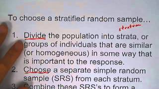 1 2 6 Stratified Random Samples [upl. by Ydennek]