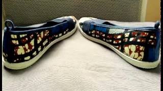 DIY comment customiser ses chaussures  tissu pagne African [upl. by Rustie]