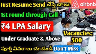 Airbnb Company Hiring 2024  Phone Call Interviews  Jobs in Hyderabad 2024  mk jobs information [upl. by Yordan]